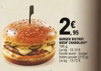 E.Leclerc Burger bistrot bœuf charolais offre