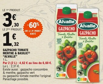 E.Leclerc "ALVALLE" gazpacho tomate menthe & basilic offre