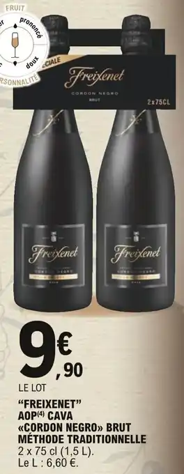 E.Leclerc "FREIXENET" AOP cava cordon negro brut méthode traditionnelle offre
