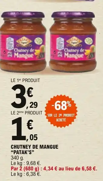 E.Leclerc "PATAK'S" chutney de mangue offre