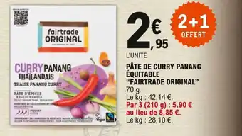 E.Leclerc "FAIRTRADE ORIGINAL" pâte de curry panang équitable offre