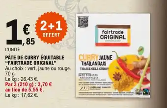 E.Leclerc "FAIRTRADE ORIGINAL" Pâte de curry équitable offre