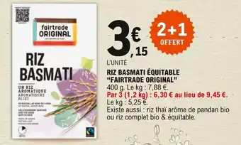 E.Leclerc "FAIRTRADE ORIGINAL" riz basmati équitable offre