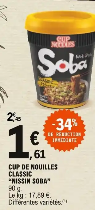 E.Leclerc "NISSIN SOBA" cup de nouilles classic offre