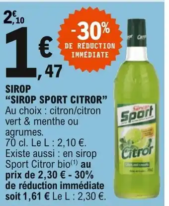 "SIROP SPORT CITROR" sirop