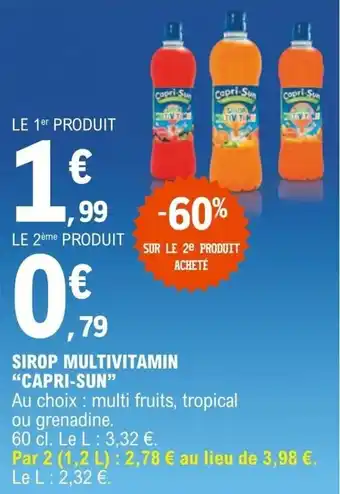 E.Leclerc "CAPRI-SUN" sirop multivitamin offre
