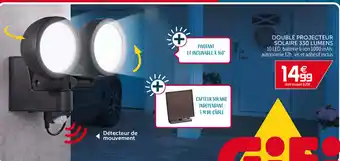 Gifi Double Projecteur Solaire 330 Lumens offre