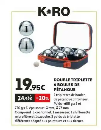 Double Triplette 6 Boules De Pétanque