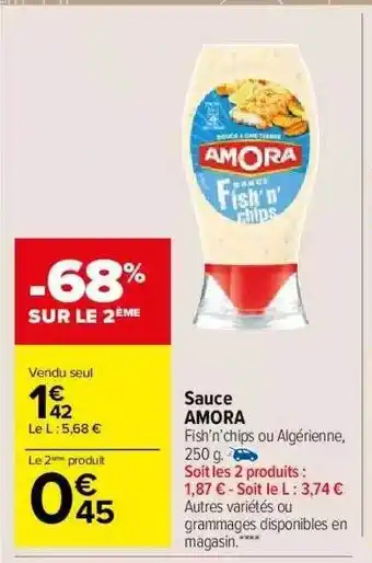 Carrefour Market Sauce Amora offre