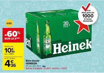 Carrefour Market Bière Blonde Heineken offre