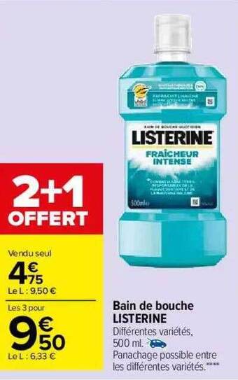 Carrefour Market Bain De Bouche Listerine offre