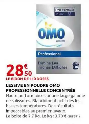 Rural Master Lessive En Poudre Omo Professionnelle Concentrée offre