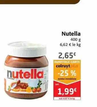 Colruyt Nutella offre