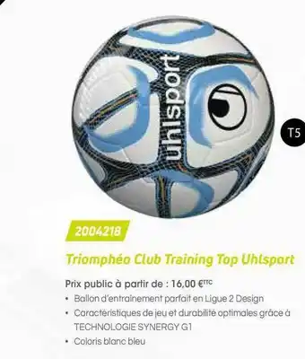Casal Sport Triomphéo Club Training Top Uhlsport 2004218 offre