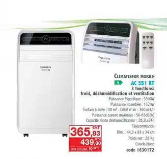 Ciffréo Bona Climatiseur Mobile Ac 351 Kt offre