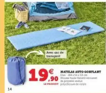 Hyper U Matelas Auto Gonflant offre