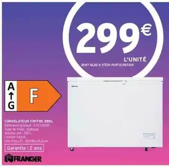 Intermarché Congélateur Coffre 298 L Franger offre