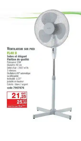 Ciffréo Bona Ventilateur Sur Pied Fl40 II offre