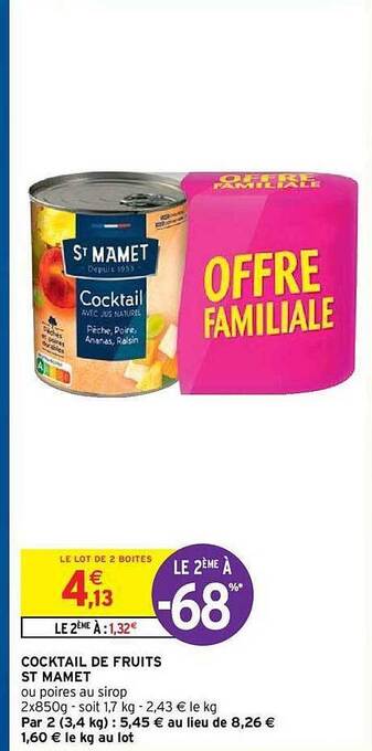 Intermarché Hyper Cocktail De Fruits St Mamet offre