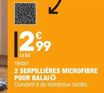 ALDI 2 Serpillières Microfibre Pour Balai offre
