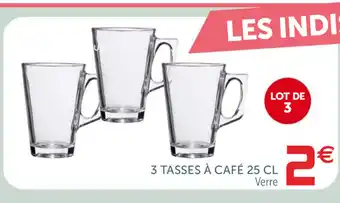 Gifi 3 Tasses à Café 25 CL offre