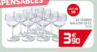 10 Verres Ballon 19 CL