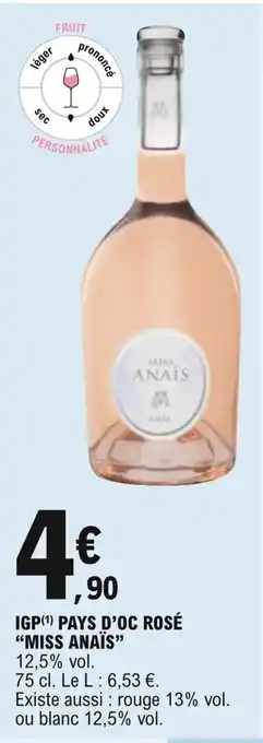 E.Leclerc "Miss Anaïs" IGP Pays d'Oc Rosé offre