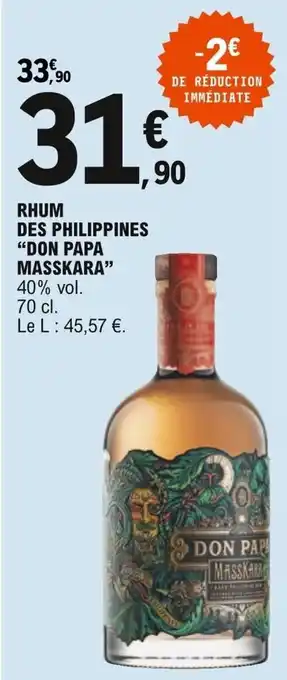 E.Leclerc Rhum des Philippines "Don Papa Masskara" offre