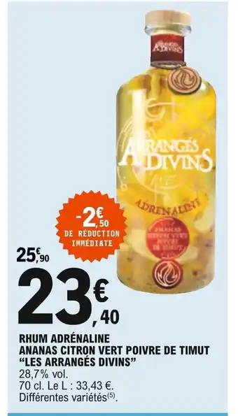 Rhum Adrénaline Ananas Citron Vert Poivre de Timut Les Arrangés Divins