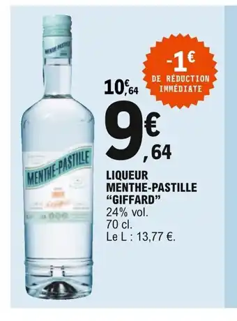 E.Leclerc Liqueur Menthe-Pastille Giffard offre