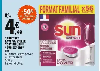 E.Leclerc Sun Expert Tablettes Lave Vaisselle Tout En Un offre