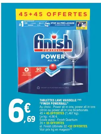 E.Leclerc Finish Powerball Tablettes Lave Vaisselle offre