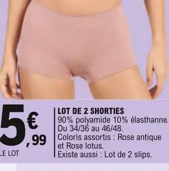 E.Leclerc Lot de 2 Shorties offre