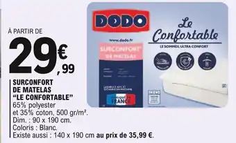 E.Leclerc Surconfort de Matelas Le Confortable offre