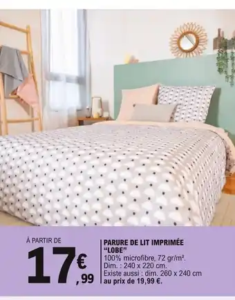 E.Leclerc Parure de Lit Imprimée Lobe offre