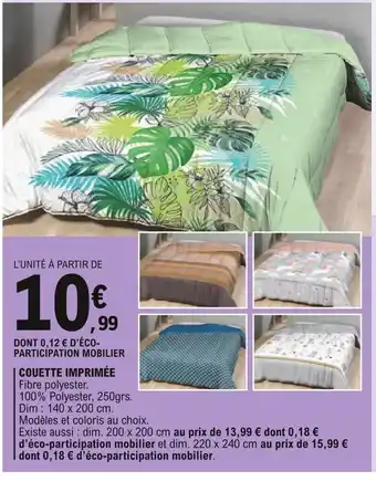 E.Leclerc Couette Imprimée offre