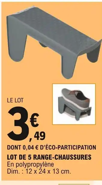 E.Leclerc Lot de 5 Range-Chaussures offre