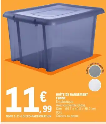 E.Leclerc Boîte de Rangement Funny offre