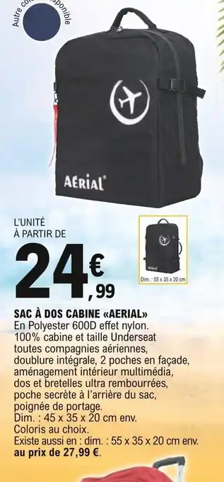 E.Leclerc Sac à Dos Cabine Aerial offre