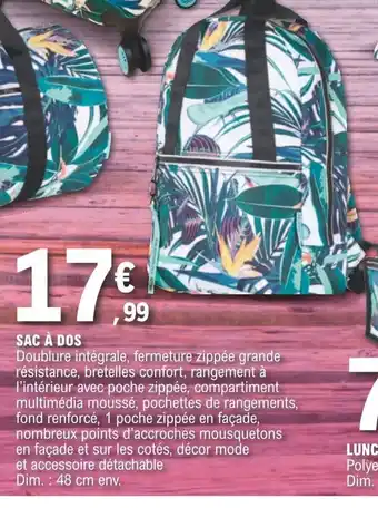 E.Leclerc Sac à Dos offre