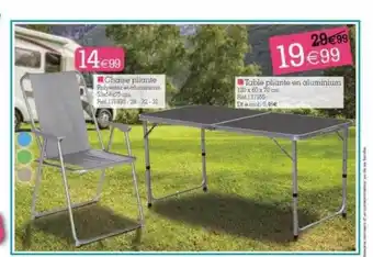 Kandy Chaise Pliante, Table Pliante En Aluminium offre