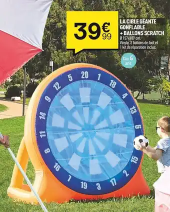 Centrakor La Cible Géante Gonflable +Ballons Scratch offre