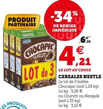 Super U Nestle cereales offre