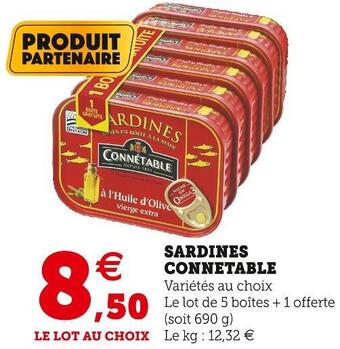 Super U Connetable sardines offre