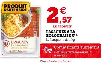 Super U U lasagnes a la bolognaise offre