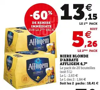 Super U Affligem biere blonde d'abbaye 6,7° offre