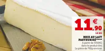 Super U Brie au lait pasteurisé offre