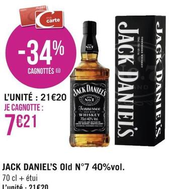 Géant Casino Jack daniel’s jack daniel’s old n°7 40%vol. offre