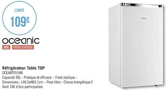 Géant Casino Oceanic réfrigérateur table top offre