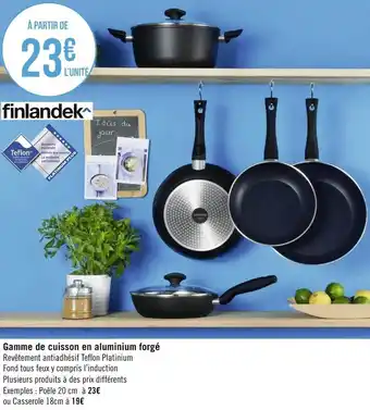 Géant Casino Finlandek gamme de cuisson en aluminium forgé offre